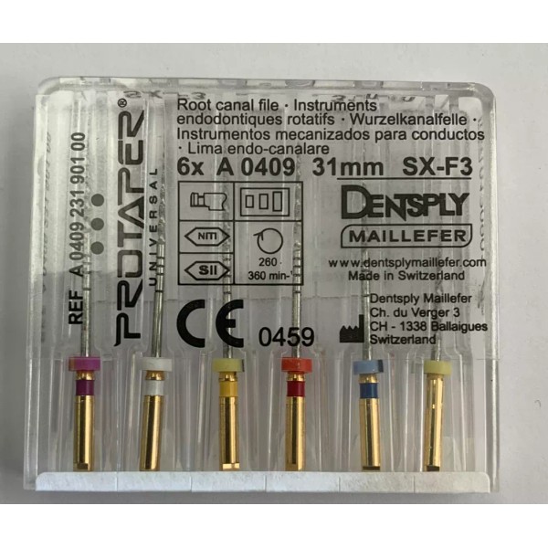 Dentsply Rotary ProTaper Universal Engine NiTi Files 31 mm SX-F3