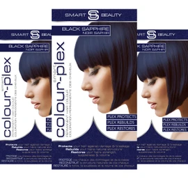 Blue Black Hair Dye Permanent with Anti-Breakage Plex Hair Care, Vegan Hair Dye & Cruelty-Free, 100% Grey Coverage, Midnight Blue Hair Dye, For All Hair Types Smart Beauty (Pack of 3)