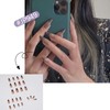 French Leopard Print Pointed Toe Ultra Long Ballerina False Nails,