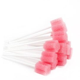 Wellgler's Mouth Swabs for Elderly，Disposable Oral Swab (100pcs,Pink)