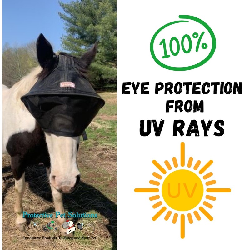 EquiVizor Solar Vizor Horse Fly Mask (Size Full), Superior UV