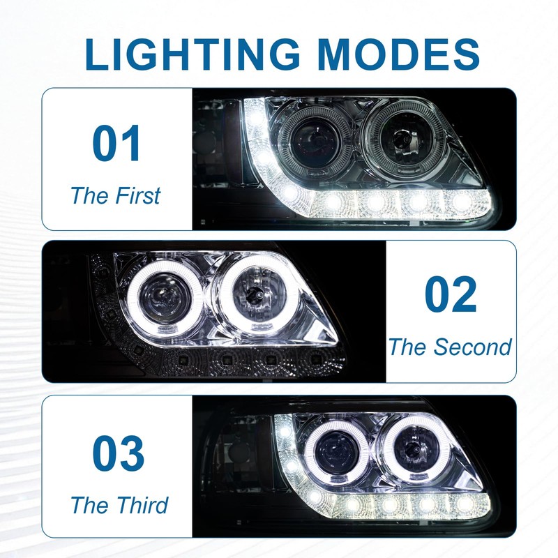 Fullux LED Headlights Compatible with 1997-2004 Ford F150 / 1997-1999