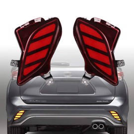 GeeGee - Luz antiniebla LED para parachoques trasero, compatible con Toyota Highlander 2020 2021, funciona como luz antiniebla trasera, luz de freno, reflector 3 en 1 (nueva lámpara antiniebla trasera)