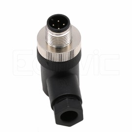 Eonvic M12 4 Pin Male Connector, 12mm A Code Right Angle Industrial Circular Connector, Unshiled Field Assembly Wireable Sensor IP67 250V 4A AC/DC 2pcs