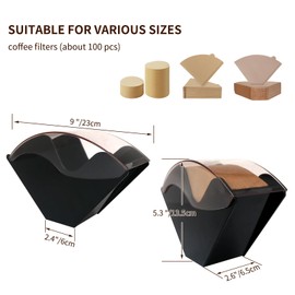 PADELE Coffee Filter Holder for Organizer and Coffee Station Accessories (Black)