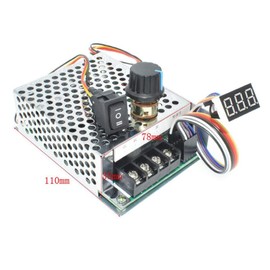 YXQ DC Motor Speed Controller 10V-55V 12V 24V 36V 40A Ajustable Digital Display Stepless Potentiometer with Forward-Brake-Reverse Switch