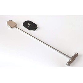 Zikimed Equine Dental Examination 40 x 55 mm Mirror, Stainless Steel Length 18 1/2"