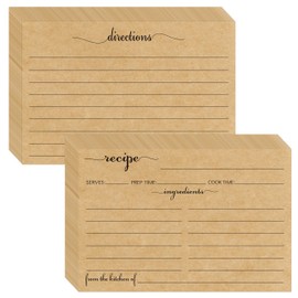 MOKTREGD 4x6 Recipe Cards Rustic Kraft Tan, 100 Pack Double Sided Recipe Cards Cooking Recipe Cards Stock Thick Cardstock Recipe Cards with Lines for Weddings, Bridal Shower, Christmas Gifts, Baby