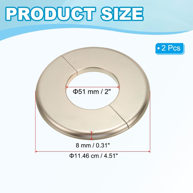 PATIKIL Wall Split Flange 2.01" (51mm),2 Pcs ABS Round Self-Adhesive