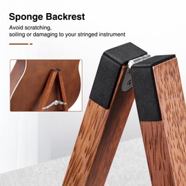 LEKATO Guitar Stand, A-Frame Structure, Adjustable and Sturdy Coconut Wood Stand for Acoustic, Electric and Bass Guitars, Flutes, Clarinets, Ukuleles and More