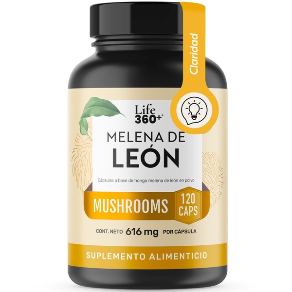 LIFE 360+ Hongo Melena de León Puro | 120 Cápsulas