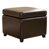 Wholesale Interiors Full Leather Ottoman, Dark Brown