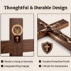 Woodvio - Handmade Wooden Wall Cross, Hand Carved Surface, Catholic