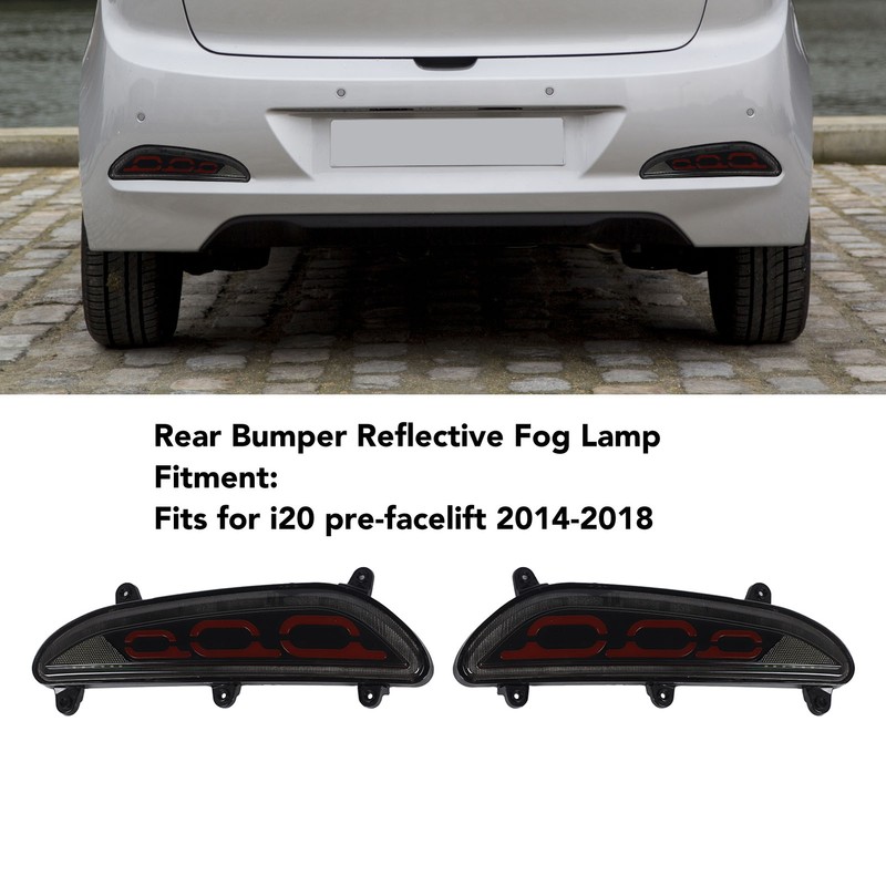 LED Rear Bumper Reflective Fog Brake Turn Indicator Black Left