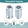 sourcing map 30Pcs Threaded Inserts, M10-1.5x30 Zinc Plated Carbon Steel