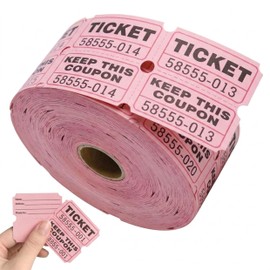 Party Tickets, Event Drink Tickets, Coupon Game, Role, Bingo Consecutively Numbered Tickets, Ticket Paper, Recycle Tickets, Number Raffle Raffle (Pink)