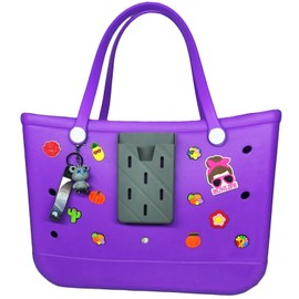X-Large purple Rubber Beach Bag Tote Bag Washable Durable Tote Bag Storage Bags Beach Essentials For Women