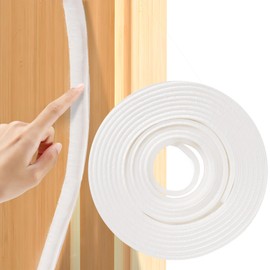FLYZZZ 50ft Weather Stripping Door Seal for Sliding Windows and Door Frame,White Felt Pile Self Adhesive Door Seal Strip for Door Frame,0.35" Wide X 0.35" Thick