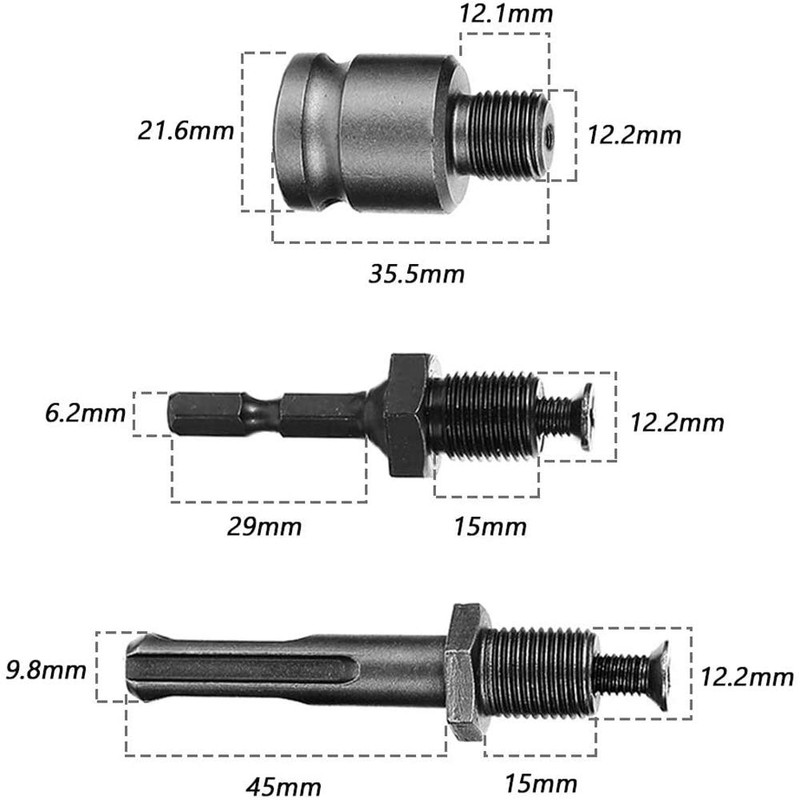 Mesee 1.5-13mm Capacity Quick Change Drill Chuck Adapter Converter 1/2-20UNF