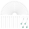 Pandahall 100pcs 50mm Stainless Steel Eyepins, Metal Jewelry Fittings, Pin: