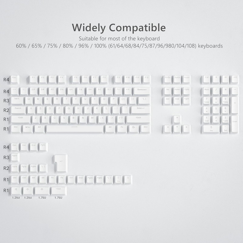 Pudding Keycaps 130 Keys Set PBT Keycap Shine Through Keycaps
