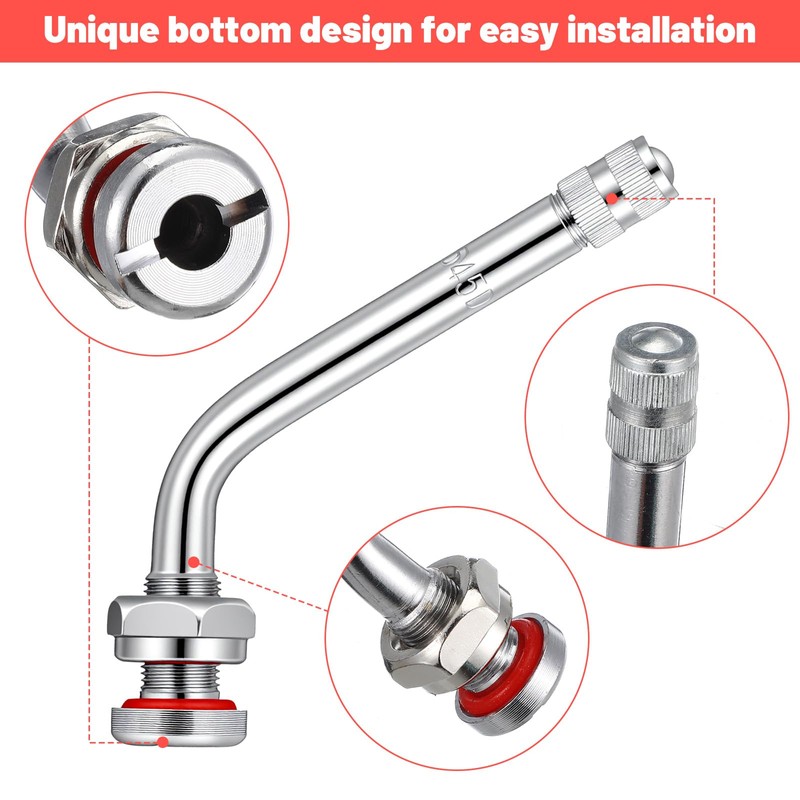 MAQUITA 10pcs TR545D Truck Tire Valve Stems - 60 Degree