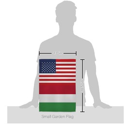 Americana Home & Garden Hungary US Friendship Garden Flag Set with Stand Regional Nation International World Country Particular Area House Banner Small Yard Gift Double-Sided, Made in USA