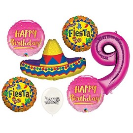 Ultimate Sombrero Fiesta 9th Birthday Party Event Bouquet of Balloons