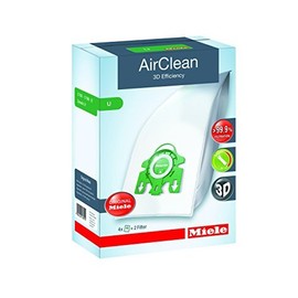 Miele Original AirClean 3D Efficiency U Vacuum Cleaner Bags for Miele Dynamic U1 and S7 Models, Filters More Than 99.9% of Dust, Pack of 4 – 10123230