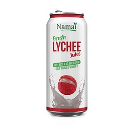Namai 100% All Natural Pure Lychee Juice, No Added Sugar, No Preservatives, Pack of 24
