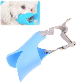 Anti Bite Duck Mouth Shape Dog Mouth Covers,Soft Duck Silicone Mouth Cover with Adjustable Strap,Small Medium Dogs Muzzle Masks Best for Prevent Barking,Biting,Chewing (Blue, M-Size: 11cm/4.33inch)