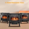 ZAFRO Freestanding Electric Fireplace Stove with Realistic Flame, 5100 BTU