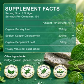 Chlorophyll Supplement Internal Body Deodorant Natural Odor Remove, Non-GMO
