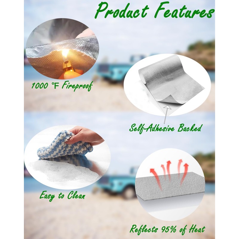 Self Adhesive Heat Shield Material - 12" X 24" Aluminum