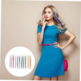BIUDECO Synthetic Hairpiece Set 12 Colors Hair Extension Highlights Kit Wig Crochet Set for Cosplay