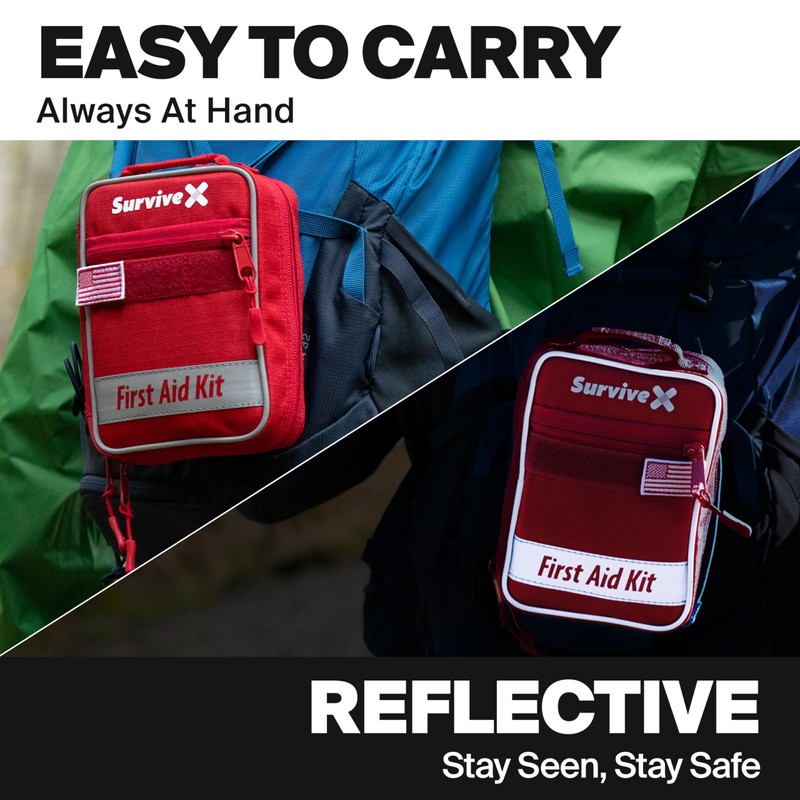 SurviveX Small First Aid Kit for Car, Travel & Home