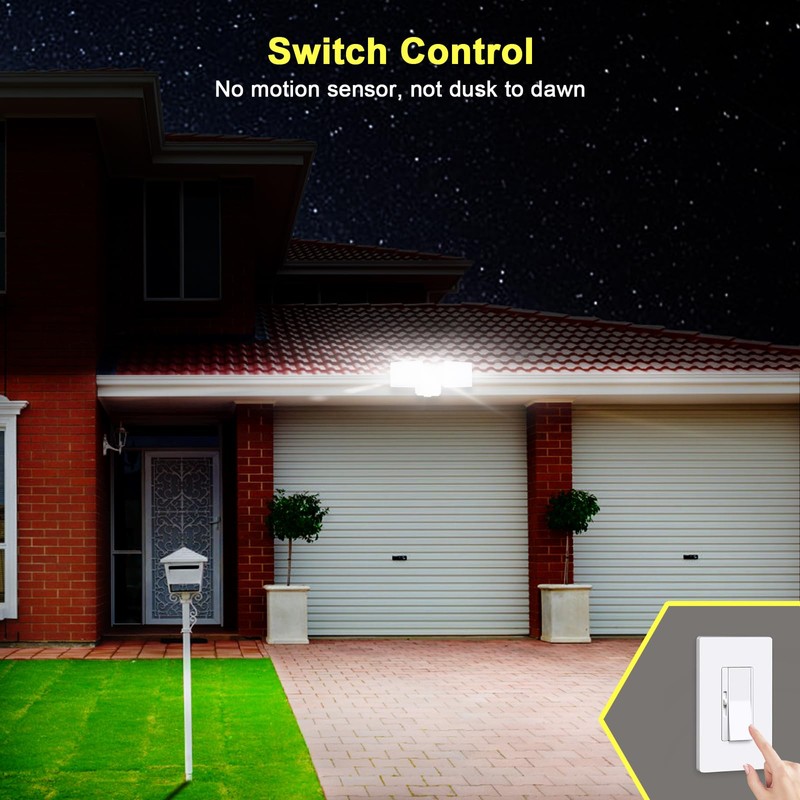 EMANER Exterior Dimmable Security Lights, Switch-Controlled Flood Light, Hardwired 24-Watt