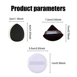 SJBAUTYO Set of 9 make-up sponges, triangle makeup powder puff, round powder puffs, mini make-up powder puff with finger holder, for loose powder foundation, wet-dry make-up tool