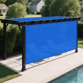 Goleray 4'x8' Sun Shade Cloth with Grommets, Rectangle UV Resistant Shade Sail Pergola Cover Patio Awning Shelter Mesh Tarp Sun Screens for Outdoor, Garden, Backyard, Gazebo, Blue