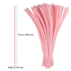 KALLORY 200 Pcs Pink Pipe Cleaners Valentines Day Chenille Stems for DIY Hand Arts Chenille Stems Pipe Cleaners for Flowers Wrapping Party Decorations