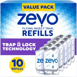 ZEVO ZEVO Flying Insect Trap Refill - for The MAX & Standard Indoor Fly Trap - Catch Gnats, House & Fruit Flies - Easy to Use - Mess-Free Disposal (10 Refill Cartridges)