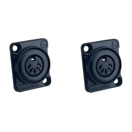ProSpeakerparts (2 Pack) PROCRAFT D-Plate 5-PIN MIDI/DIN Panel Mount Connector #D-DIN-5, Black