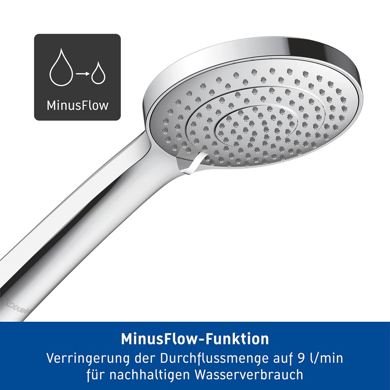 Duravit Universal Shower Head with 3 Jet Types (Rain, Intense