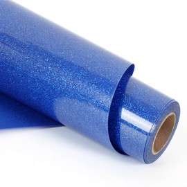 Blue Glitter Heat Transfer Vinyl 30 * 244cm Glitter Pink HTV Vinyl Roll Glitter HTV Iron on Vinyl for T-Shirt Glitter Pink HTV for Cricut and Silhouette Stretch HTV Vinyl(Glitter Blue)