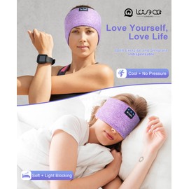 Sleep Headphones Headband, Sleeping and Sport Snoozeband with Thin HD Hi Fi Bluetooth Speakers, Wireless Music Headband Headphones for Men Women Teens Relax Travel Yoga