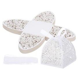 PATIKIL 2.36x2.36x2.76 Inch Favor Boxes, 50 Pcs Candy Party Gift Boxes for Wedding Mother's Day Easter Anniversary Christmas Graduation Celebration, White