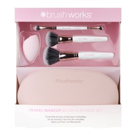 Brushworks Travel Makeup Brush & Sponge Set