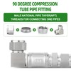 TAISHER 2PCS 304 Stainless Steel Square 90 Degree Compression Tube
