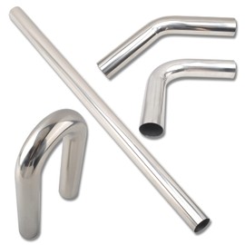 FGJQEFG 2.5 Inch DIY Custom Mandrel Exhaust Pipe Tube Pipe, 40 Inch Straight Pipe, 2.5''OD Straight & Mandrel Bend Pipe(45/90/180 Degree) Kits, T304 Stainless Steel, Universal Fitment - 4PCS