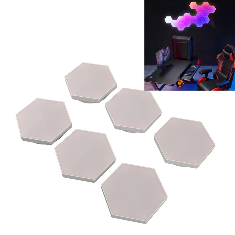 6PCS Hexagon Lights for Wall WiFi APP RGB Music Sync